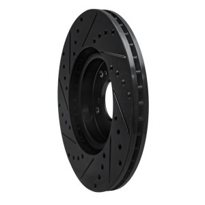 Acura ILX Brake Rotor (1) - Front Right - R1 Concepts - Drilled & Slotted - Black - `02-`15